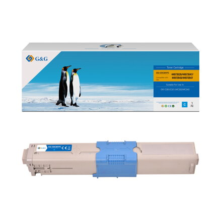 G&G kompatibilní toner s 44973535, cyan, 1500str., NT-COC301FC, pro OKI C301, C321, MC332, MC342, N