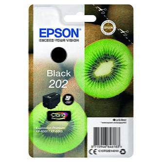 Epson originální ink C13T02E14010, 202, black, 1x6.9ml, Epson XP-6000, XP-6005