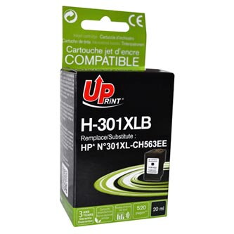 UPrint kompatibilní ink s CH563EE, HP 301XL, black, 520str., 20ml, H-301XLB, pro HP HP Deskjet 1000, 1050, 2050, 3000, 3050