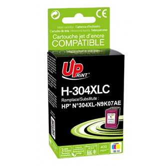 UPrint kompatibilní ink s N9K07AE, HP 304XL, Tri-color, 400str., 18ml, H-304XLC, proks, HP DeskJet 2620,2630,2632,2633,3720,3730,3