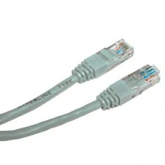 UTP patchcord, Cat.5e, RJ45 M-5m, nestíněný, šedý, Logo, blistr