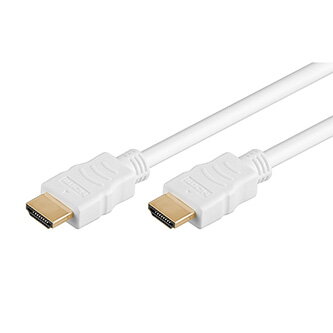 Video kabel HDMI samec - HDMI samec, HDMI 2.0 - High Speed with Ethernet, 0.5m, pozlacené konektory, bílý