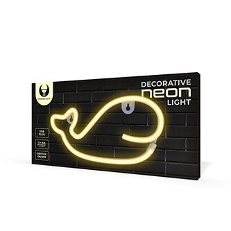 Neon LED Light WHALE warm white Bat + USB FLNE09 Forever Light