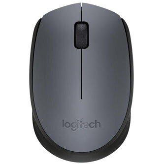 Logitech Myš M170, 1000DPI, 2.4 [GHz], optická, 3tl., 1 kolečko, bezdrátová, šedá, 1 ks AA, miniaturní USB přijímač, kancelářská