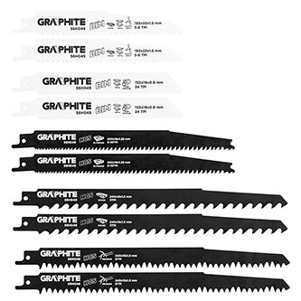 Čepele pro přímočarou pilu Graphite 56H049 HCS/BIM, sada 10 ks